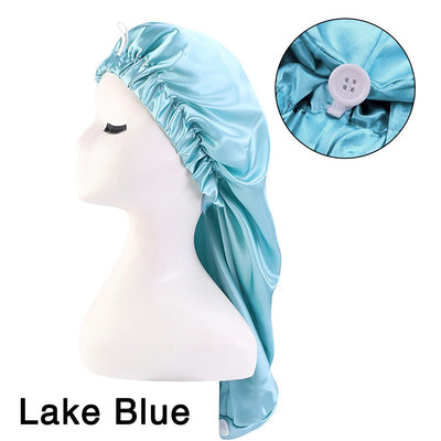 Long Satin Bonnet Sleep Cap For Long Hair