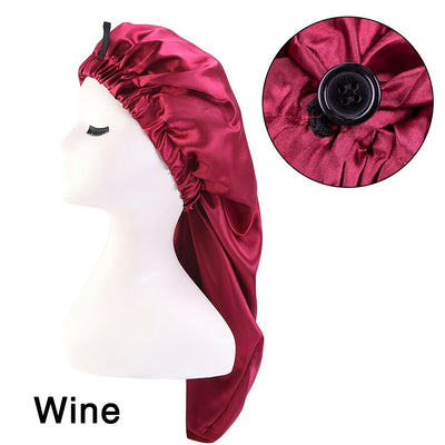 Long Satin Bonnet Sleep Cap For Long Hair