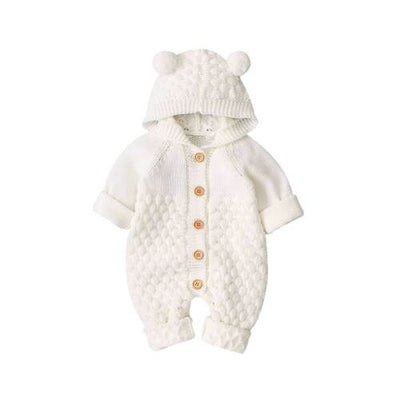 Winter Newborn Sweater Hooded Jumpsuit