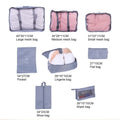 8/7 pcs Set Travel Organizer Storage Bags Suitcase