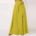 Elegant Solid High Waist Pleated Flare Wide Leg Trousers