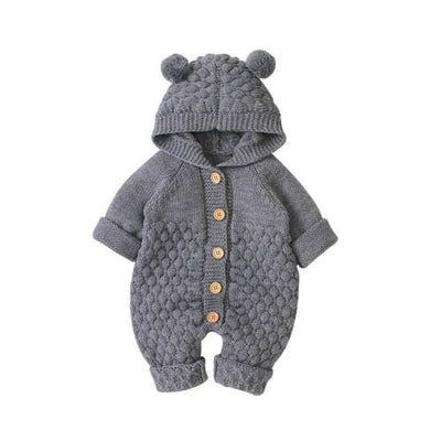 Winter Newborn Sweater Hooded Jumpsuit