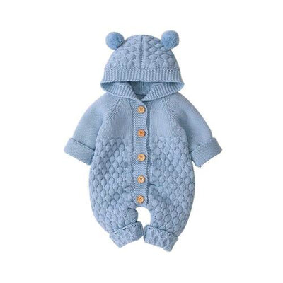 Winter Newborn Sweater Hooded Jumpsuit