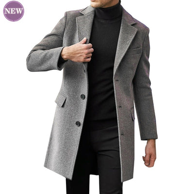 Stylish Trench Wool Blend Long Windbreaker Coat