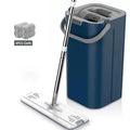 Floor Magic Flat Squeeze Mop with Bucket Hand Free Lazy Cleaning Mop Microfiber