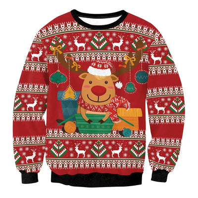 Unisex Tree Reindeer Christmas  Jumper