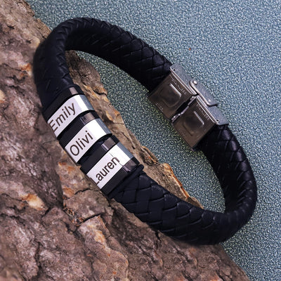 Personalized Men's Genuine Leather Bracelets