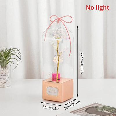 Creative Valentine's Day Gift Rose in Glass Cover Light Up