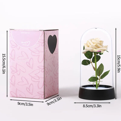 Creative Valentine's Day Gift Rose in Glass Cover Light Up