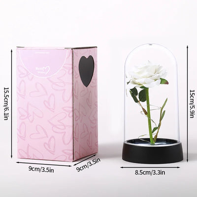 Creative Valentine's Day Gift Rose in Glass Cover Light Up