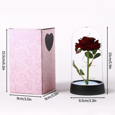 Creative Valentine's Day Gift Rose in Glass Cover Light Up