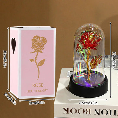 Creative Valentine's Day Gift Rose in Glass Cover Light Up