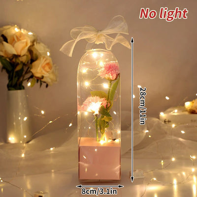 Creative Valentine's Day Gift Rose in Glass Cover Light Up