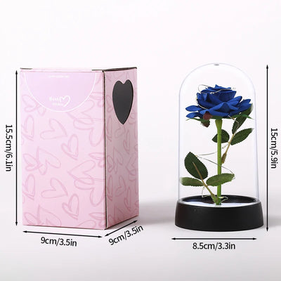 Creative Valentine's Day Gift Rose in Glass Cover Light Up