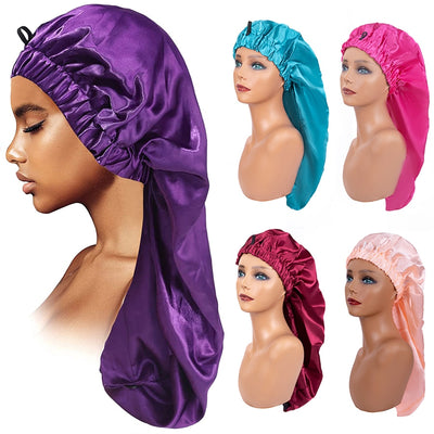 Long Satin Bonnet Sleep Cap For Long Hair