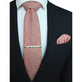 Cashmere Wool Necktie and Pocket Square Tie Clip Set for Men