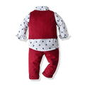 3PCS Set Baby Boy Outfits Suit  Tie Shirts+Pants+Vest