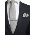 Cashmere Wool Necktie and Pocket Square Tie Clip Set for Men