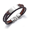 Luxury Brand Custom Logo Name Engrave Leather Handmade Bracelets