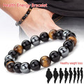 New Magnetic Hematite Bracelets  Tiger Eye Stone Bead Couple Bracelets