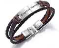 Luxury Brand Custom Logo Name Engrave Leather Handmade Bracelets