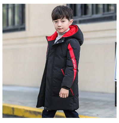 High-Quality Unisex  Long Hooded Waterproof  Thicken Coat For Kids