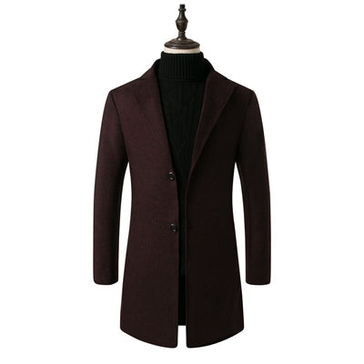 Slim Fit Long Winter Trench  Coats for Men