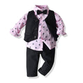 3PCS Set Baby Boy Outfits Suit  Tie Shirts+Pants+Vest