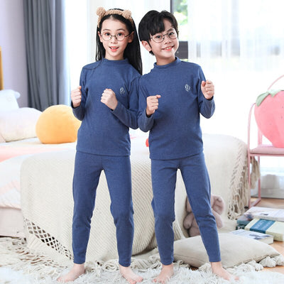 Unisex Children Winter Thermal Underwear Suit Pyjamas Sets