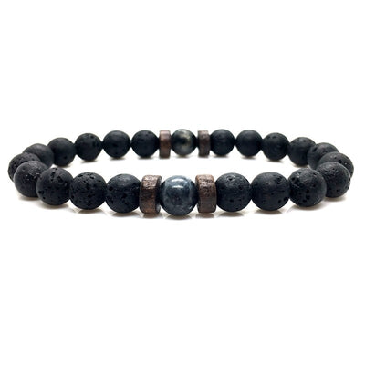 Natural Gemstone Bracelet - Lava Stone  Bracelet Natural Moonstone Bead