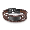 Luxury Brand Custom Logo Name Engrave Leather Handmade Bracelets