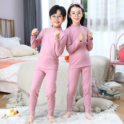 Unisex Children Winter Thermal Underwear Suit Pyjamas Sets