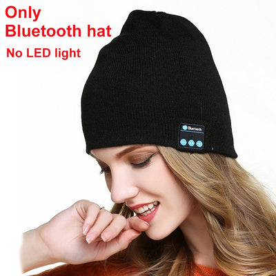 Rechargeable Warm Beanie Bluetooth 5.0 LED Hat Wireless Stereo