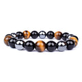 New Magnetic Hematite Bracelets  Tiger Eye Stone Bead Couple Bracelets