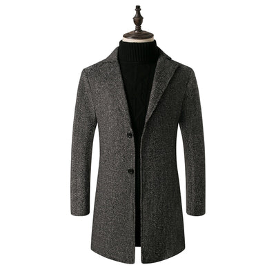 Slim Fit Long Winter Trench  Coats for Men