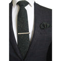 Cashmere Wool Necktie and Pocket Square Tie Clip Set for Men