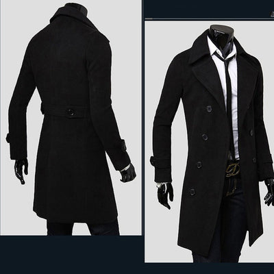 High-Quality Long Trench Double-Breasted Jacket