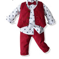 3PCS Set Baby Boy Outfits Suit  Tie Shirts+Pants+Vest