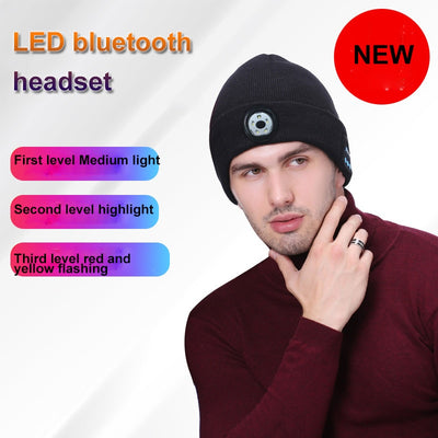 Rechargeable Warm Beanie Bluetooth 5.0 LED Hat Wireless Stereo