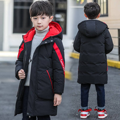 High-Quality Unisex  Long Hooded Waterproof  Thicken Coat For Kids