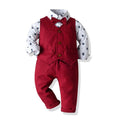 3PCS Set Baby Boy Outfits Suit  Tie Shirts+Pants+Vest