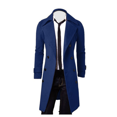 High-Quality Long Trench Double-Breasted Jacket