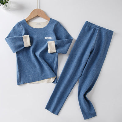 Unisex Children Winter Thermal Underwear Suit Pyjamas Sets