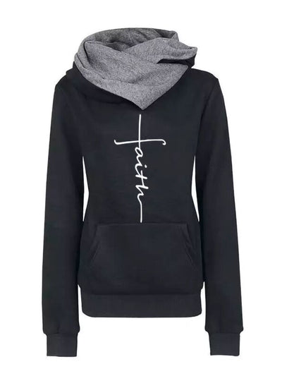 Women's Faith Embroidered Hoodies Sweatshirts