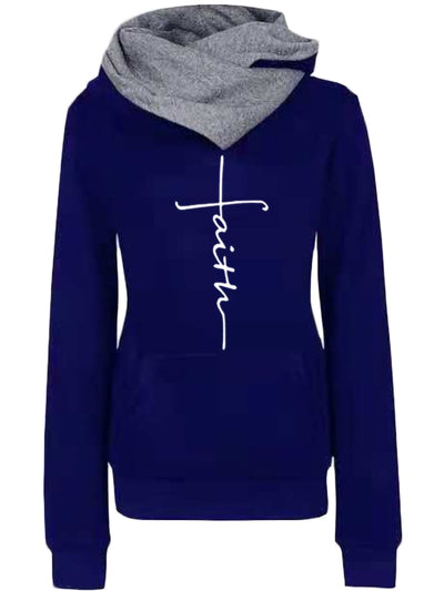 Women's Faith Embroidered Hoodies Sweatshirts