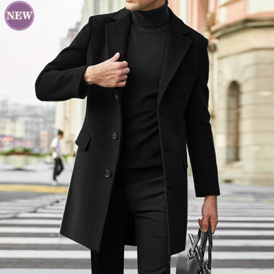 Stylish Trench Wool Blend Long Windbreaker Coat