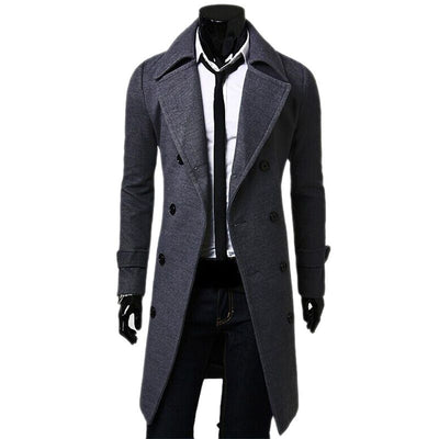 High-Quality Long Trench Double-Breasted Jacket