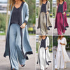 Stylish Cardigan Coat Sling Top Pants Homewear Set (3Pc) Outfit