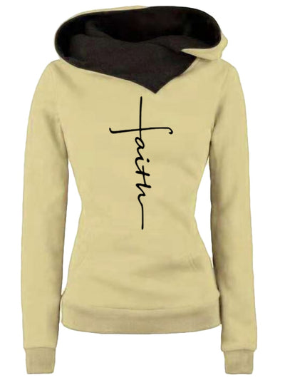 Women's Faith Embroidered Hoodies Sweatshirts