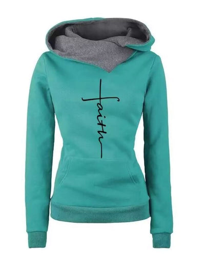 Women's Faith Embroidered Hoodies Sweatshirts